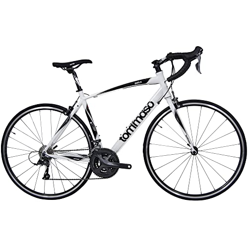 Tommaso Imola Endurance Aluminum Road Bike, Shimano Claris R2000, 24 Speeds – White – Small