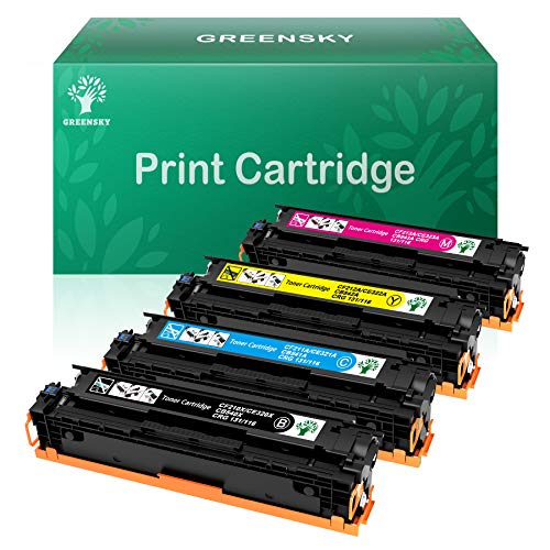 GREENSKY Compatible Toner Cartridge Replacement for HP 128A CE320A CE321A CE322A CE323A for HP Laserjet Pro CM1415fn CM1415fnw CP1525n CP1525nw Printer (Black Cyan Yellow Magenta, 4-Pack)