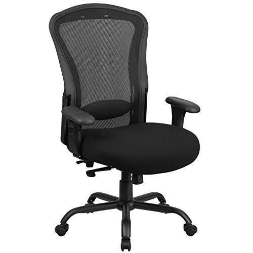 Flash Furniture HERCULES Series 24/7 Intensive Use Big & Tall 400 lb. Rated Black Mesh Multifunction Synchro-Tilt Ergonomic Office Chair