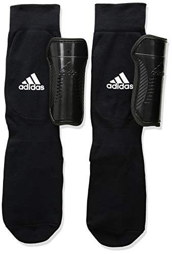 adidas Unisex-Child Performance Youth Sock Shin Guards, Black/White, Large