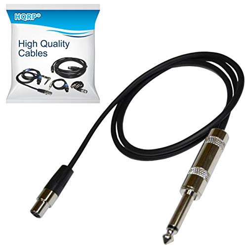 HQRP 4-Pin Mini Connector (TA4F) to 1/4-Inch Connector Instrument Cable Compatible with Shure BLX/FP/SLX/ULX-S/UHF-R/Axient Wireless Systems