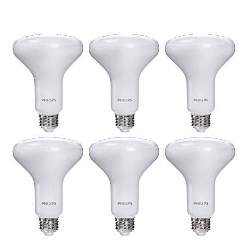 Philips LED Frosted Indoor BR30, Dimmable Warm Glow Effect, 650 Lumen, 2700-2200K, Soft White, 7.2W=65W, E26 Base, 6-Pack