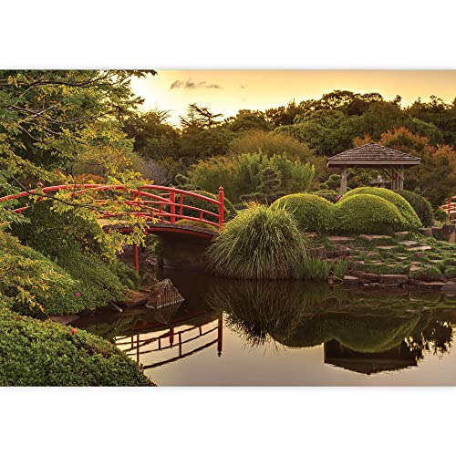 wall26 – Japanese Footbridge and Garden – Landscape – Wall Mural, Removable Sticker, Home Decor – 100×144 inches