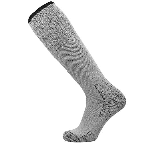 Heavy Work Boot Socks – Durable Comfortable – Great for Hiking, Camping, Hunting (L/XL, Light Grey)