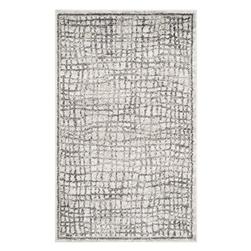SAFAVIEH Adirondack Collection 6′ Round Silver / Ivory ADR103B Modern Abstract Non-Shedding Dining Room Entryway Foyer Living Room Bedroom Area Rug