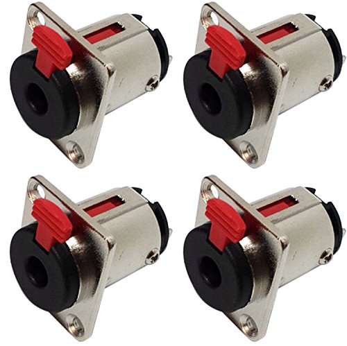CESS 6.35mm 1/4 Inch Female Stereo TRS Audio Socket Jack Connector Panel/Chassis Mount – 6.35mm Stereo Socket (4 Pack)