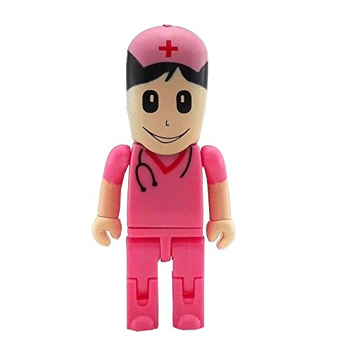 Aneew 16GB Pendrive Pink Nurse Women Hospital Robot USB Flash Drive Memory Stick U Disk Gift