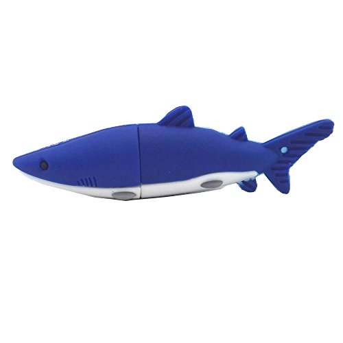 Aneew 16GB Blue Pendrive Shark Fish USB Flash Drive Memory Thumb Stick