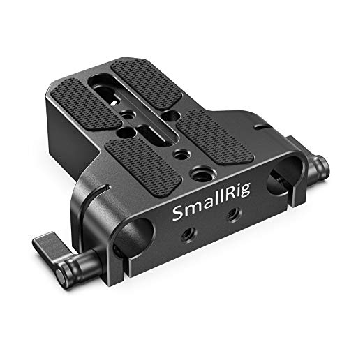 SmallRig Camera Base Plate with Rod Rail Clamp, Baseplate for Sony A6500 A6600 A6300, for Panasonic GH5 GH6, for Sony A7 Series, for Canon R5 R6, Both for Cameras & Cages – 1674