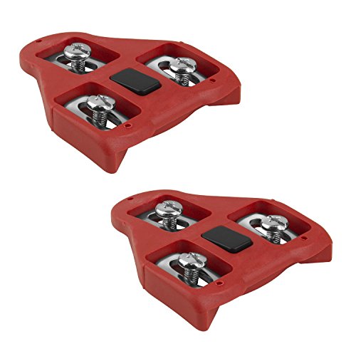 BV Bike Cleats Compatible with Look Delta and Peloton Bike – Adjustable 9 Degree Float System for Ultimate Stability and Power Transfer – Durable Red Metal Cleats for Road and Indoor Cycling Shoes