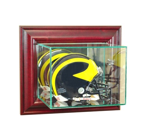 Perfect Cases WMMH-C Wall Mounted Mini Helmet Display Case, Cherry