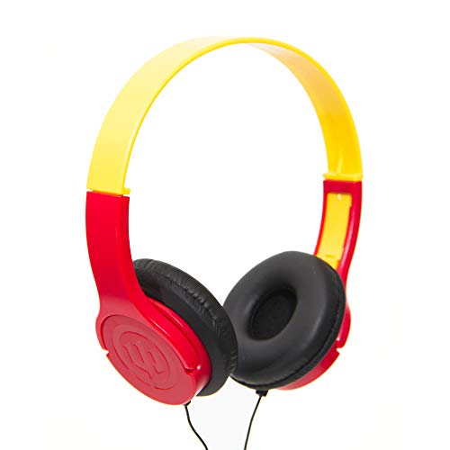 Wicked Audio Rad Rascal — Kids Headphones with Safety Volume — Protection from Hearing Damage, Comfortable Over Ear Headphones for Kids — Ketchup/Mustard