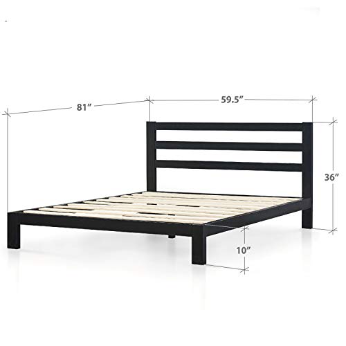 ZINUS Arnav Metal Platform Bed Frame with Headboard / Wood Slat Support / No Box Spring Needed / Easy Assembly, Queen | The Storepaperoomates Retail Market - Fast Affordable Shopping