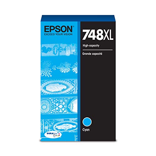 EPSON T748 DURABrite Pro -Ink High Capacity Cyan -Cartridge (T748XL220) for select Epson WorkForce Printers