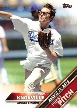 2016 Topps First Pitch #FP-10 Johnny Knoxville Baseball Card – Actor – Los Angeles Dodgers