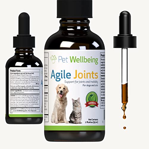 Pet Wellbeing Agile Joints for Dogs – Vet-Formulated – Joint Health, Mobility, Ease of Movement – Natural Herbal Supplement 2 oz (59 ml)