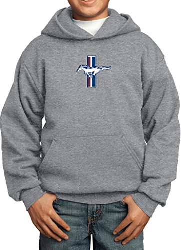 Buy Cool Shirts Kids Ford Hoodie Legend Lives Crest (Small Print) Youth Hoody (Large, Athletic Heather)