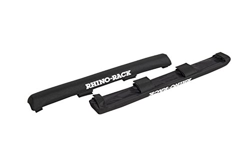 Rhino-Rack 27.5″ Wrap Pads for Pioneer Platform, Roof Rack Pads with Two 11.5′ Quick Straps, for Paddle Boards, Surfboards, Kayaks & Gear, Black (43150)