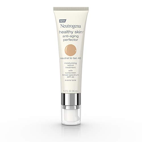Neutrogena Healthy Skin Anti-Aging Perfector Tinted Facial Moisturizer and Retinol Treatment with Broad Spectrum SPF 20 Sunscreen with Titanium Dioxide, 40 Neutral to Tan, 1 fl. oz