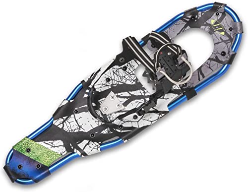Whitewoods LT30 Adult Aluminum Alloy Back Country Touring Snowshoes, 200+lbs, Blue, LT 30 – 30″x82″ for 200+lbs