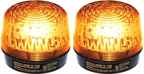Seco-Larm SL-126Q/A Xenon Tube Strobe Light (Pack of 2), Amber, Easy 2-wire Installation, Low Current Consumption, 300 Continuous Hours Lifespan, High-impact Resistant Acrylic, For 6 to 12V Use