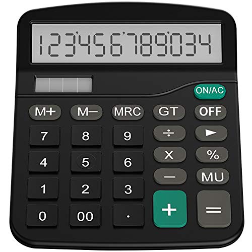 Helect Calculator, Standard Function Desktop Calculator (Black)