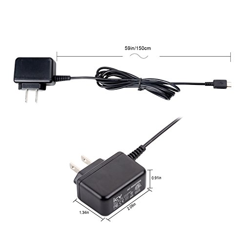 icv Micro USB Wall Charger 5V 2A Power Adapter with US Plug and Fixed Micro Cable for Samsung Galaxy S6 S5 S4 S3 S2 Si9003,S5820 N7100 Note3 Note4 Black | The Storepaperoomates Retail Market - Fast Affordable Shopping