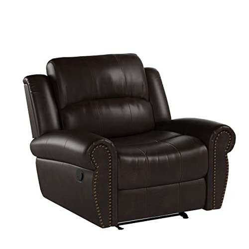 Christopher Knight Home Gavin Bonded Leather Gliding Recliner, Brown