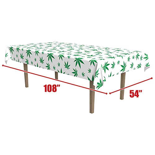 Beistle Tropical Fern Leaf Tablecover, 54″ x 108″, White/Green | The Storepaperoomates Retail Market - Fast Affordable Shopping