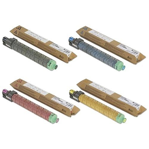 Genuine Set OEM Toner Cartridge Ricoh Aficio MP C3002 MP C3502 Lanier MP C3002 MP C3502 Savin MP C3002 MP C3502-841735 841738 841737 841736 – Black Yield 28,000 and Color Yield 18,000 Pages