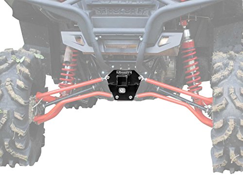 SuperATV 2″ Rear Receiver Hitch for [2011-2014] Polaris RZR XP 900 / [2012-2014] Polaris RZR XP 4 900 UTV | Includes Cotter Pin and Hitch Pin | Made of 3/16” Heavy-Duty Steel | Tow up to 1500 Lbs.