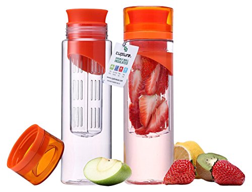 Cupture Fruit Infuser Water Bottle Unbreakable Tritan Material, 24-Ounce