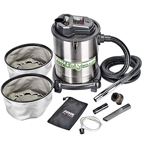PowerSmith PAVC102 10 Amp 4 Gallon All-In-One Ash and Shop Vacuum/Blower with 10′ Hose, Brush Nozzle, Pellet Stove , 16′ Power Cord, 1 1/4″ Adapter, and 2 Filters, Silver