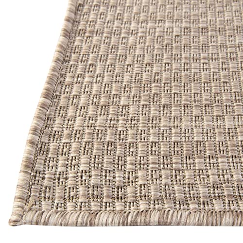 Unique Loom Collection Casual Transitional Solid Heathered Indoor/Outdoor Flatweave Area Rug, 9 ft x 12 ft, Beige | The Storepaperoomates Retail Market - Fast Affordable Shopping