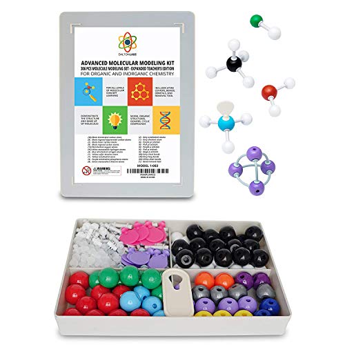 Dalton Labs Molecular Model Kit with Molecule Modeling Software and User Guide – Organic, Inorganic Chemistry Set for Building Molecules 306 Pcs Advanced Chem Biochemistry Student Edition