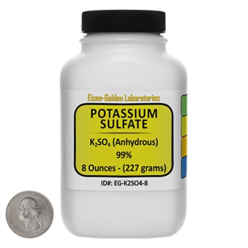 Potassium Sulfate [K2SO4] 99% Reagent Grade Crystals 8 Oz in a Space-Saver Bottle USA C
