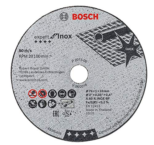 Bosch Professional 2608601520, 5 Expert for INOX Cutting Discs (for Stainless Steel, 76 x 10 x 1 mm, Accessories for Angle Grinders), Gray | The Storepaperoomates Retail Market - Fast Affordable Shopping