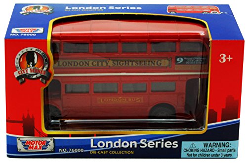 London Double Decker Bus , Red – Motormax 76002 – 4.75″ Diecast Model Toy Car