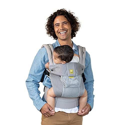 LÍLLÉbaby Complete Airflow Ergonomic 6-in-1 Baby Carrier Newborn to Toddler – with Lumbar Support – for Children 7-45 Pounds – 360 Degree Baby Wearing – Inward and Outward Facing – Silver