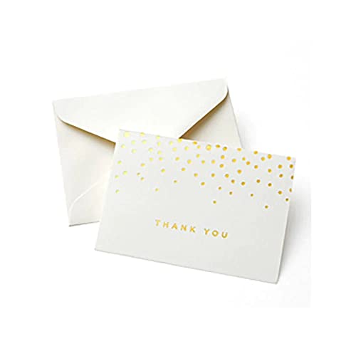Gartner Studios Gold Foil Dots Thank You Cards, Ivory, 3.5” x 5”, Set of 50, Includes Envelopes