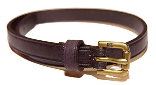 Ralph Lauren Polo Vintage Mens Double Wrap Leather Buckle Bracelet Brown Brass Gift Box