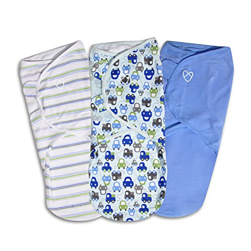 SwaddleMe Original Swaddle – Size Large, 3-6 Months, 3-Pack (Graphic Car)