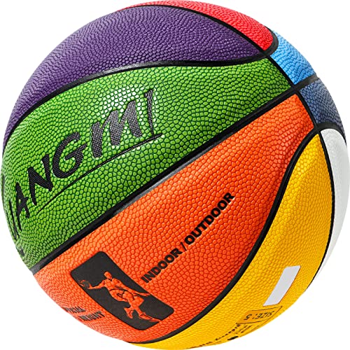 Kuangmi Colorful Street Basketball for Men Women Youth, Size 7(29.5”)
