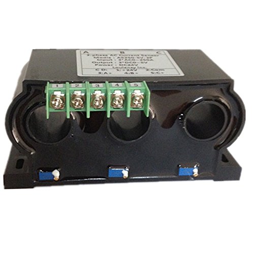 Loulensy 3-Phase AC Current Sensor Transducer Transformer Transmitter with 3 Element 0-150A AC Output 0-10V DC