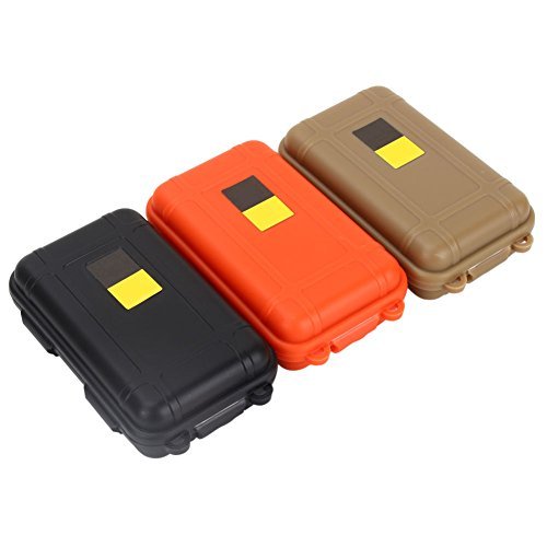 Yosoo Outdoor Waterproof Airtight Survival Storage Case Container Fishing Carry Box (Orange, L) Small Waterproof Case Small Waterproof Container