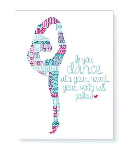 Dance Silhouette Typography Print – PrintChicks Dance Quote Art Poster Girls Room & Studio Decor