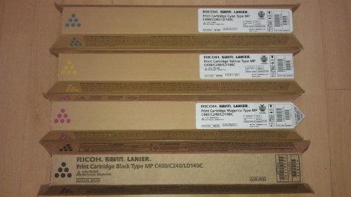 Genuine Ricoh Type MP C400 / C240 / LD140C High Yield Toner Bundle Set 841724,841725, 841726, 841727, BCYM Sealed In Retail Packaging by Ricoh Savin Lanier
