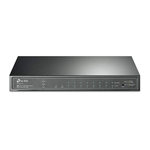 TP-Link TL-SG2210P V3, Jetstream 8 Port Gigabit Smart Managed PoE Switch, 8 PoE+ Ports @61W, 2 SFP Slots, Omada SDN Integrated, PoE Recovery, IPv6, Static Routing, Limited Lifetime Protection
