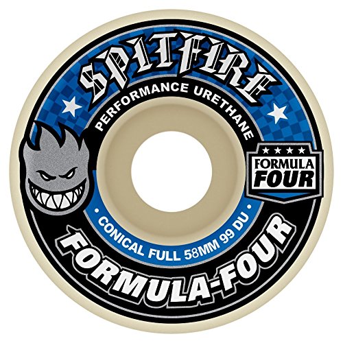 Spitfire Formula Four Conical Full 99du Skateboard Wheel 52mm White