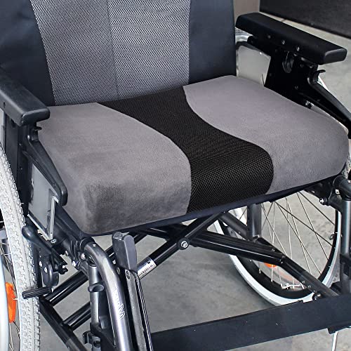Large Seat Cushion for Wheelchairs, Office Chairs and Recliners – 19.5 x 17 x 3.5 Inch Large and Soft Cushion for Users up to 300lbs – Relieves Sciatica, Tailbone and Back Pain